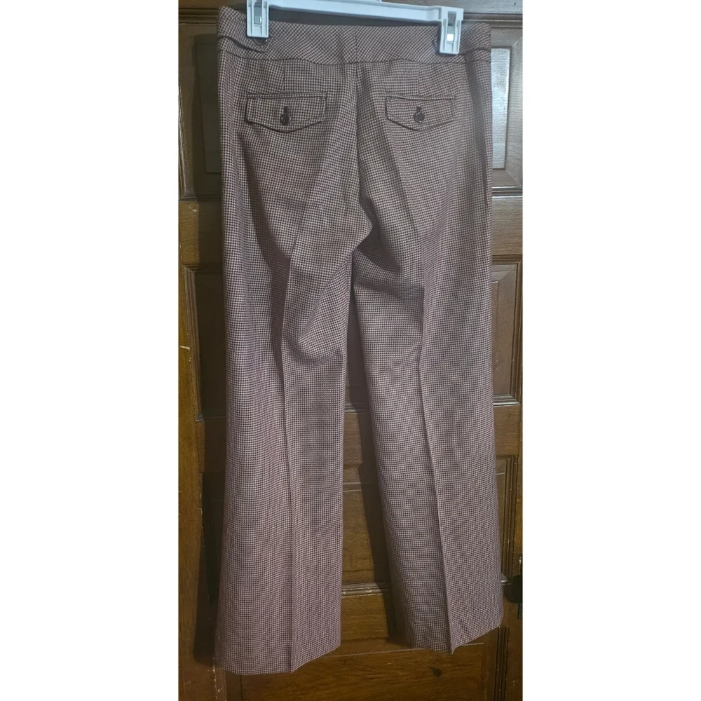 The Limited Brown Microcheck Straight-Leg Trousers
